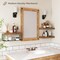 Bathroom Shelves Over Toilet Wall Mounted Floating Shelves Farmhouse Shelf Toilet Paper Storage Small 16 inch Set of 3, Rustic Brown (019-BN3)